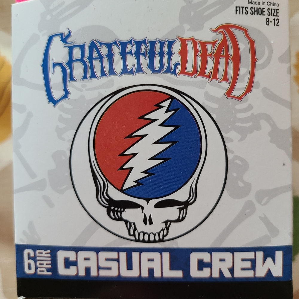 Grateful Dead Socks- 6 Pack of Deadhead Designs. Grate Gift! - Picture 9 of 10